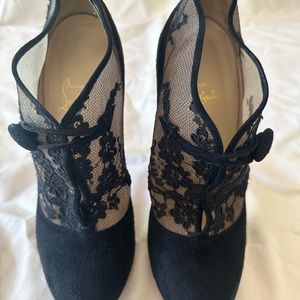 Christian Louboutin Vintage Lace Pattern Booties
